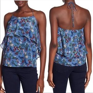 Alice + Olivia Marybeth Floral Silk Top Sz XS
